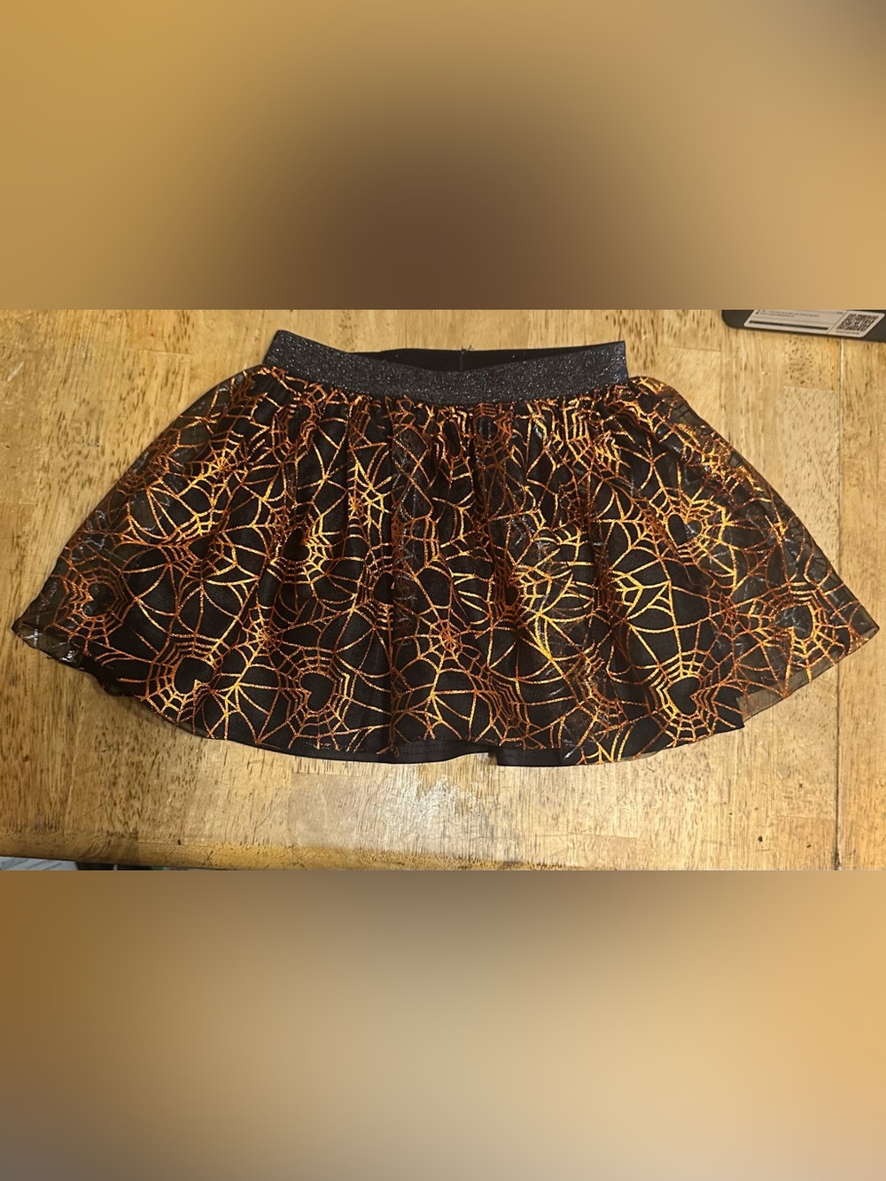 Toddler Girls Rufled Black Spider Web Halloween Tulle Tutu Skirt 4T Orange Black